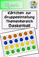 Vorschau - Bildkarten - Kärtchen zur Gruppeneinteilung Themenbereich Basketball Sportunterricht - Deckblatt