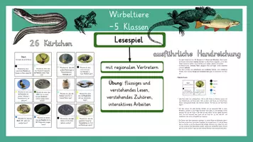 Vorschau - Spiele - Wirbeltiere- Lesespiel "Ich habe- Wer hat?" - Deckblatt