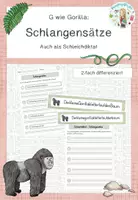 Vorschau - Arbeitsblätter - Schlangensätze und Schleichdiktat - G wie Gorilla - Deckblatt