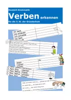 Vorschau - Arbeitsblätter - Verben erkennen für die Grundschule 3. Klasse - Deckblatt