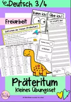 Vorschau - Aufgabenkarten - Übungsset Präteritum für die Freiarbeit - Deckblatt