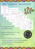 Vorschau - Arbeitsblätter - XXL Lesepass Bücherwurm (Lesekompetenz & Lesemotivation) - Deckblatt