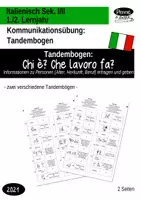 Vorschau - Arbeitsblätter - Tandembogen: Name, Alter und Beruf erfragen - mestieri e professioni - Deckblatt