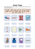 Vorschau - Arbeitsblätter - School Things (Picture Wordbank) - Seite 3