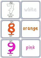 Vorschau - Arbeitsblätter - Colours and numbers, Suchspiel, Lesespaziergang, Schleichdiktat - Seite 3