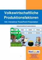 Vorschau - Arbeitsblätter - Volkswirtschaftliche Produktionsfaktoren mit interaktiver PowerPoint-Datei - Deckblatt
