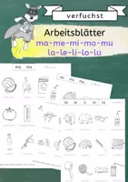 Vorschau - Arbeitsblätter - Arbeitsblätter Silben ma-me-mi-mo-mu / la-le-li-lo-lu - Deckblatt