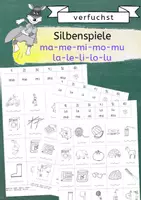 Vorschau - Arbeitsblätter - Silbenspiele ma-me-mi-mo-mu-la-le-li-lo-lu - Deckblatt