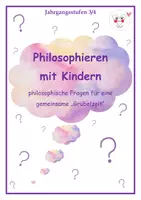 Vorschau - Aufgabenkarten - Philosophieren mit Kindern - philosophische Fragen für die "Grübelzeit" - Deckblatt