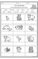 Vorschau - Arbeitsblätter - Zoo Animals - Vocabulary Worksheets - Seite 1