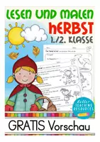 Vorschau - Arbeitsblätter - KOSTENLOS! Lesen und Malen im Herbst - Deckblatt