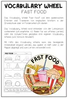 Vorschau - Arbeitsblätter - FAST FOOD - Vocabulary Wheel (2 Versionen: AE + BE) - Seite 1