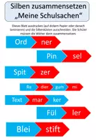 Vorschau - Stationenlernen - Silben zusammensetzen "Meine Schulsachen" - Alphabetisierung DaZ - Seite 2