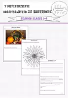 Vorschau - Arbeitsblätter - 7 differenzierte Arbeitsblätter Erntedank Klasse 1-4 - Deckblatt