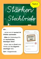 Vorschau - Unterrichtsreihen - Stärken - Steckbrief in der Berufsorientierung/für die Bewerbung (Teil 2) - Deckblatt