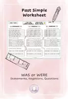 Vorschau - Arbeitsblätter - Past Simple (WAS/WERE) Worksheet (Statement, Negation, Question) - Deckblatt