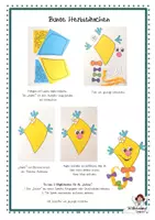 Vorschau - Mal- und Bastelvorlagen - Herbstdrachen Fensterbild: Bastelvorlage für den Kunstunterricht Klasse 1-4 (Herbstdeko basteln / Papier-Schablonen / Drachen) - Seite 1