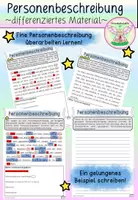 Vorschau - Arbeitsblätter - Personenbeschreibung überarbeiten und verbessern - Deckblatt