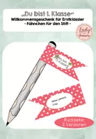 Vorschau - Anderer Materialtyp - Willkommensgeschenk 1. Klasse - Fähnchen für Stift - Affe - Deckblatt
