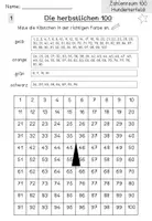 Vorschau - Arbeitsblätter - Zahlenraum 100 | Hundertertafel | Orientierung | Malen - Seite 1
