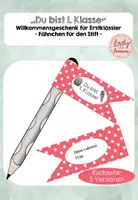 Vorschau - Anderer Materialtyp - Willkommensgeschenk 1. Klasse - Fähnchen für Stift - Schulsachen - Deckblatt