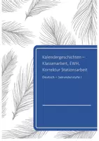 Vorschau - Stationenlernen - Kalendergeschichten - Klassenarbeit und Nachbereitung - Deckblatt