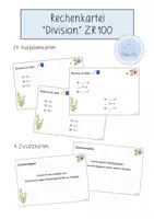 Vorschau - Aufgabenkarten - Rechenkartei "Division" ZR 100 - Deckblatt