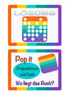 Vorschau - Aufgabenkarten - Pop it Fächer - Präpositionen und Dativ - Im Klassenzimmer - DaZ - Seite 1