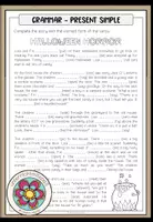 Vorschau - Arbeitsblätter - Present Simple - Grammar Worksheet (Halloween Story) - Deckblatt