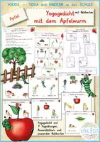 Vorschau - Bildkarten - Apfel | Yogagedicht mit dem Apfelwurm Yoga zum Thema Apfel - Deckblatt