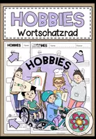 Vorschau - Arbeitsblätter - Hobbys / Freizeitaktivitäten – DaF, DaZ, Deutsch, Wortschatz, Vokabeln, Arbeitsblatt, Begriffe lernen | Wortschatzrad, Deutsch lernen, Sprachförderung, Klasse 2, 3, 4, Grundschule - Deckblatt