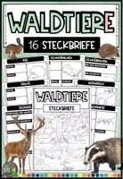 Vorschau - Unterrichtsreihen - Waldtiere - 16 Steckbriefe - Deckblatt