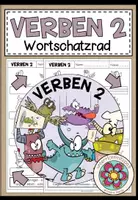 Vorschau - Arbeitsblätter - Verben – DaF, DaZ, Deutsch, Wortschatz, Verben lernen, Vokabeln, Begriffe lernen, Deutsch als Fremdsprache, Deutsch als Zweitsprache | Wortschatzrad, Deutsch lernen, Sprachförderung, Klasse 1, 2, 3, Grundschule - Deckblatt
