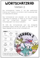 Vorschau - Arbeitsblätter - Verben – DaF, DaZ, Deutsch, Wortschatz, Verben lernen, Vokabeln, Begriffe lernen, Deutsch als Fremdsprache, Deutsch als Zweitsprache | Wortschatzrad, Deutsch lernen, Sprachförderung, Klasse 1, 2, 3, Grundschule - Seite 1