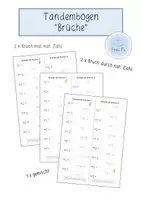 Vorschau - Arbeitsblätter - Tandembögen Brüche mal/durch nat. Zahlen - Deckblatt