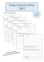 Vorschau - Arbeitsblätter - Dreieckskonstruktion Seite-Winkel-Seite (SWS) - Deckblatt