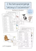 Vorschau - Arbeitsblätter - Rechenspaziergang - Umfang & Flächeninhalt (Rechteck & Quadrat) - Deckblatt