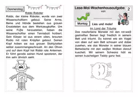 Vorschau - Arbeitsblätter - Wochenhausaufgabe Lesen und Malen - Seite 3