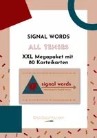 Vorschau - Arbeitsblätter - XXL MEGAPAKET - signal words study cards - all tenses - Deckblatt