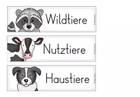 Vorschau - Arbeitsblätter - Haustiere, Nutztiere und Wildtiere - Seite 1