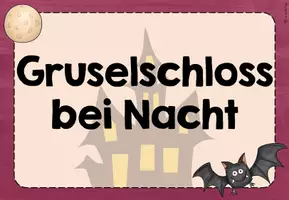 Vorschau - Mal- und Bastelvorlagen - Kunst: Gruselschloss bei Nacht - Seite 3