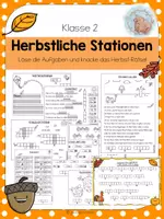 Vorschau - Arbeitsblätter - Herbstliche Stationen "Löse das Herbst-Rätsel" - Deckblatt