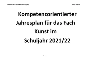 Vorschau - Lehrpläne/Lehrermaterial - Jahresplan Stoffverteilungsplan: Kunst (Klasse 3/4, Bayern) - Seite 1