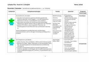 Vorschau - Lehrpläne/Lehrermaterial - Jahresplan Stoffverteilungsplan: Kunst (Klasse 3/4, Bayern) - Seite 3