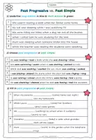 Vorschau - Arbeitsblätter - Past Progressive / Past Continuous vs. Past Simple Worksheets - Seite 2