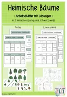 Vorschau - Arbeitsblätter - HEIMISCHE BÄUME - Arbeitsblätter (farbig und schwarz-weiß) - Deckblatt