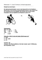 Vorschau - Arbeitsblätter - Arbeitsblatt: Lineare Funktionen und Gleichungssysteme - Deckblatt