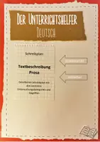 Vorschau - Arbeitsblätter - Schreibplan für die Textbeschreibung Prosa (RS Abschlussprüfung) - Deckblatt