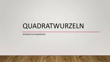 Vorschau - Fördermaterial/Inklusion - Wurzeln - Rechnen mit Quadratwurzeln - interaktive Präsentation - Seite 1