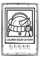 Vista previa - Unidades / Secuencias / Situaciones de Aprendizaje - Colorea Según la Nota o Tecla – Muñeco de Nieve Musical - página 3